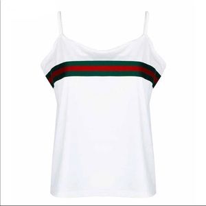 Red and green banded tank top /Gucci appearance